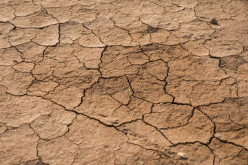 Brown dry mud near the Dead Sea in Jordan