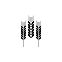 Wheat ears linear icon for business, agriculture, beer, bakery, Black Line illustration sign on white background. Gluten free. 