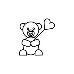 Fototapeta premium bear line icon. Elements of wedding illustration icons. Signs, symbols can be used for web, logo, mobile app, UI, UX