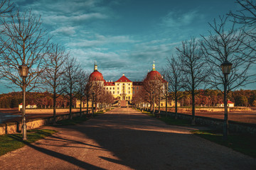 Panoramic view on Moritzburg Castle, Germany.