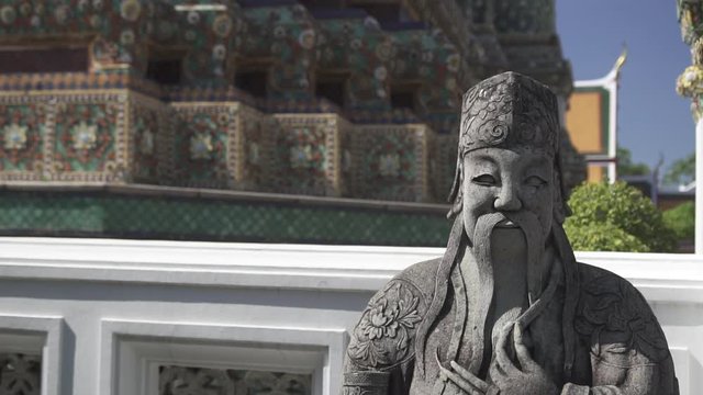Detail outside of Wat Pho Temple, first on the list of six temples in Thailand classed as the highest grade of the first-class royal temples in Thailand