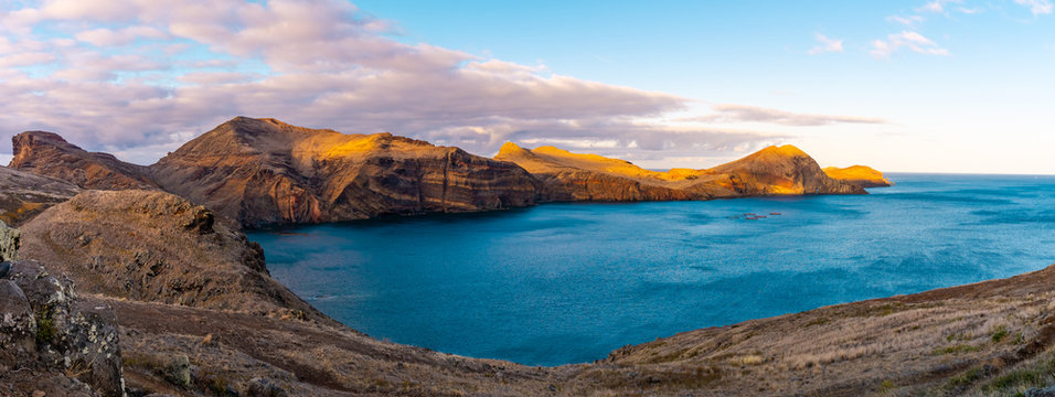 Panorama view on island in the atlantic sea, Ponta de sao laurence, Madeira, Portugal