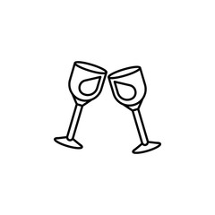 toast line icon. Elements of wedding illustration icons. Signs, symbols can be used for web, logo, mobile app, UI, UX