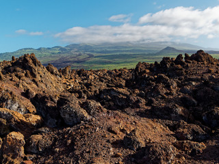 Volcanic landscape along Hoapili trail in Maui, Hawaii
