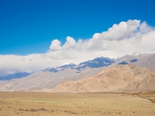 Fototapeta na wymiar Mountain landscape in Ladakh, Indian Himalayas
