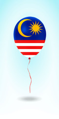 Malaysia balloon with flag.Ballon in the Country National Colors. Country Flag Rubber Balloon. Vector Illustration.