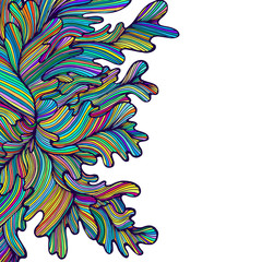 Vivid multicolor abstraction decorative doodles waves. Ornamental  element.