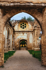 Fototapeta na wymiar The ruins of the gothic church of the Stone monastery in Aragon.