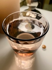 glass of water and tablet