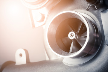 new turbine of car on white background. close up