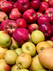 fresh green and red apples