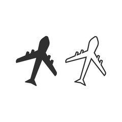 Fototapeta premium Airplanes icon isolated on white background. Vector illustration.