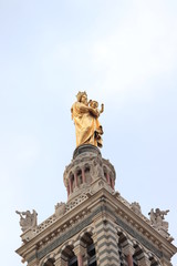 Fototapeta na wymiar Marseille, France - september 25th 2019: Notre Dame De La Garde cathedral