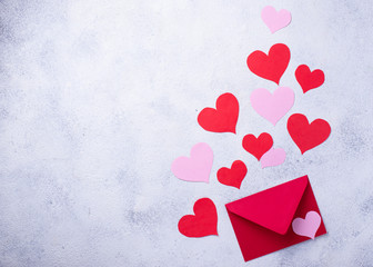 Valentines Day background with envelop
