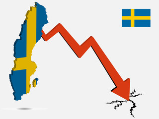 Fototapeta premium Sweden economic crisis vector illustration Eps 10