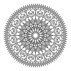 Mandala pattern black and white. Islam, Arabic, Pakistan, Moroccan, Turkish, Indian, Spain motifs. Vector illustration EPS 10. 