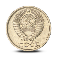 Russian 10 kopecks coin from 1983 - obrazy, fototapety, plakaty