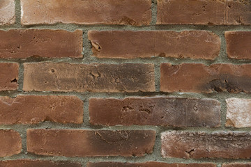 ancient brick wall close up