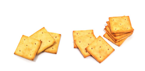 square crackers isolated on white background.