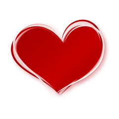 Cut out of paper red heart on white background. Vector.