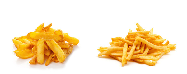 potato fry on white isolated background