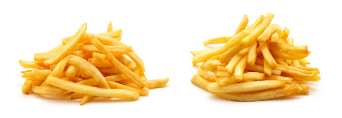 potato fry on white isolated background