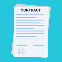 Contract signing. Sign a contract concept. Folder with stamp and text. concept of paperwork, business doc. Contract documents with stamp. Financial agreement concept