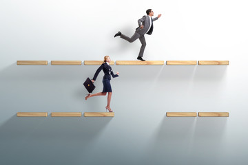Gender discrimination concept with promotions