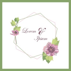 Set of card with flower and leaves for wedding invitation. Lettering . Floral poster, invite. Vector decorative greeting card or invitation design background. 