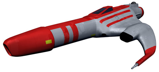 Space Opera: Space Fighter isolated on White Background 3-d-Illustration