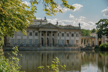 Fototapeta na wymiar Royal Lazienki Park in Warsaw, Palace on the water, Poland