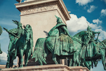 Symbolic sculpture of the Peace on the Hero Square Millennium Memorial in Budapest, Hungary