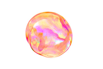 Obraz na płótnie Canvas Colorful soap bubble on white background, isolated