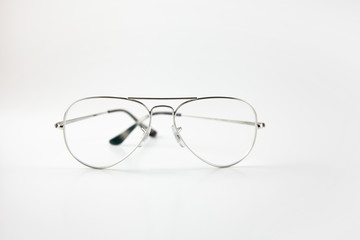 Fototapeta na wymiar Transparent glasses on a white background