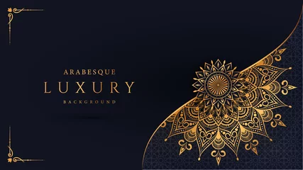 Foto op Plexiglas Luxury mandala background with golden arabesque pattern arabic islamic east style.decorative mandala for print, poster, cover, brochure, flyer, banner. © Dnezel