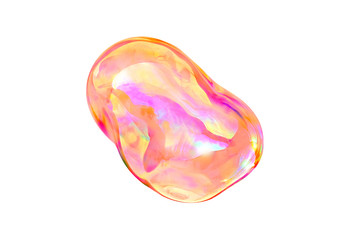 Colorful soap bubble on white background, isolated