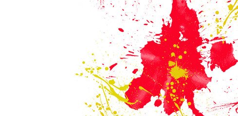 Multi-colored splashes and blots. Spots on a white background. Colorful abstraction. Illustration