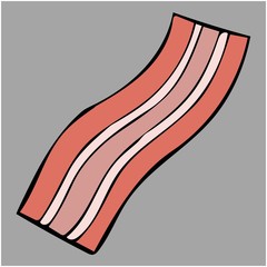 Pork bacon strip vector illustration
