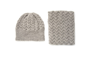 knitted gray hat on white