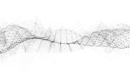 Abstract 3d rendering futuristic dots and lines. computer geometric digital connection structure. Visual information complexity. Intricate data threads plot. Intelligence artificial