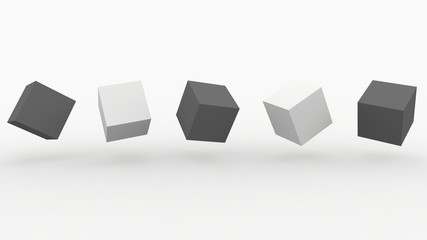 3d rendering, 3d illustration. Abstract background illustration of white, light cubes.