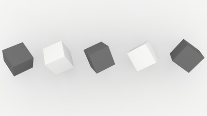 Fototapeta na wymiar 3d rendering, 3d illustration. Abstract background illustration of white, light cubes.