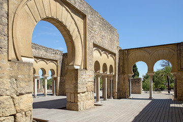 Fototapeta na wymiar Ruins of Medina Azahara - vast, fortified Andalus palace-city built by Abd-ar-Rahman III (912–961), the first Umayyad Caliph of Córdoba