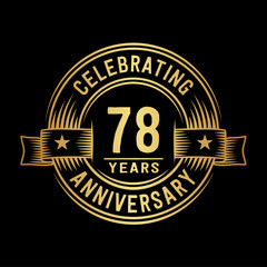 78 years anniversary celebration logotype. Vector and illustration.