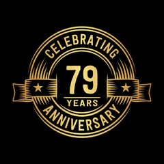 Fototapeta premium 79 years anniversary celebration logotype. Vector and illustration.