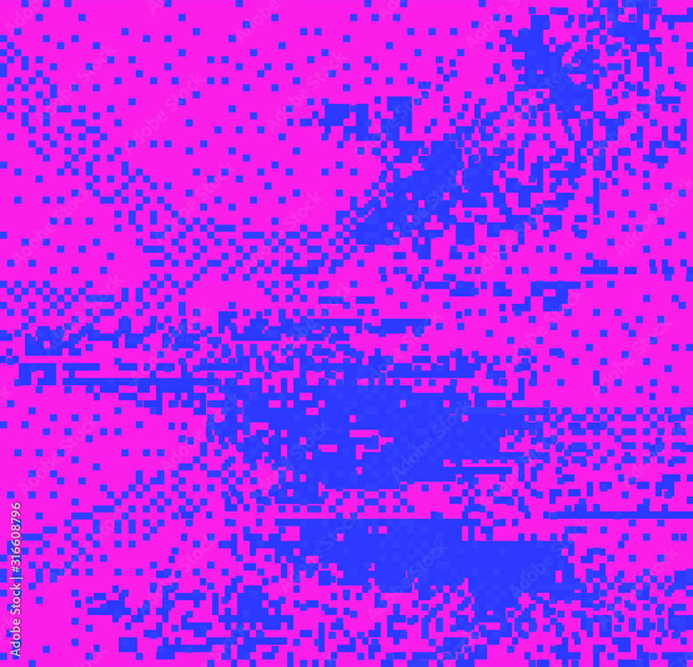 Poster Abstract webpunk and vaporwave style background with pixelated glitched screen. Generative computer art.