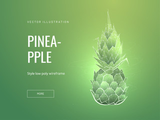 Exotic plant low poly wireframe landing page template