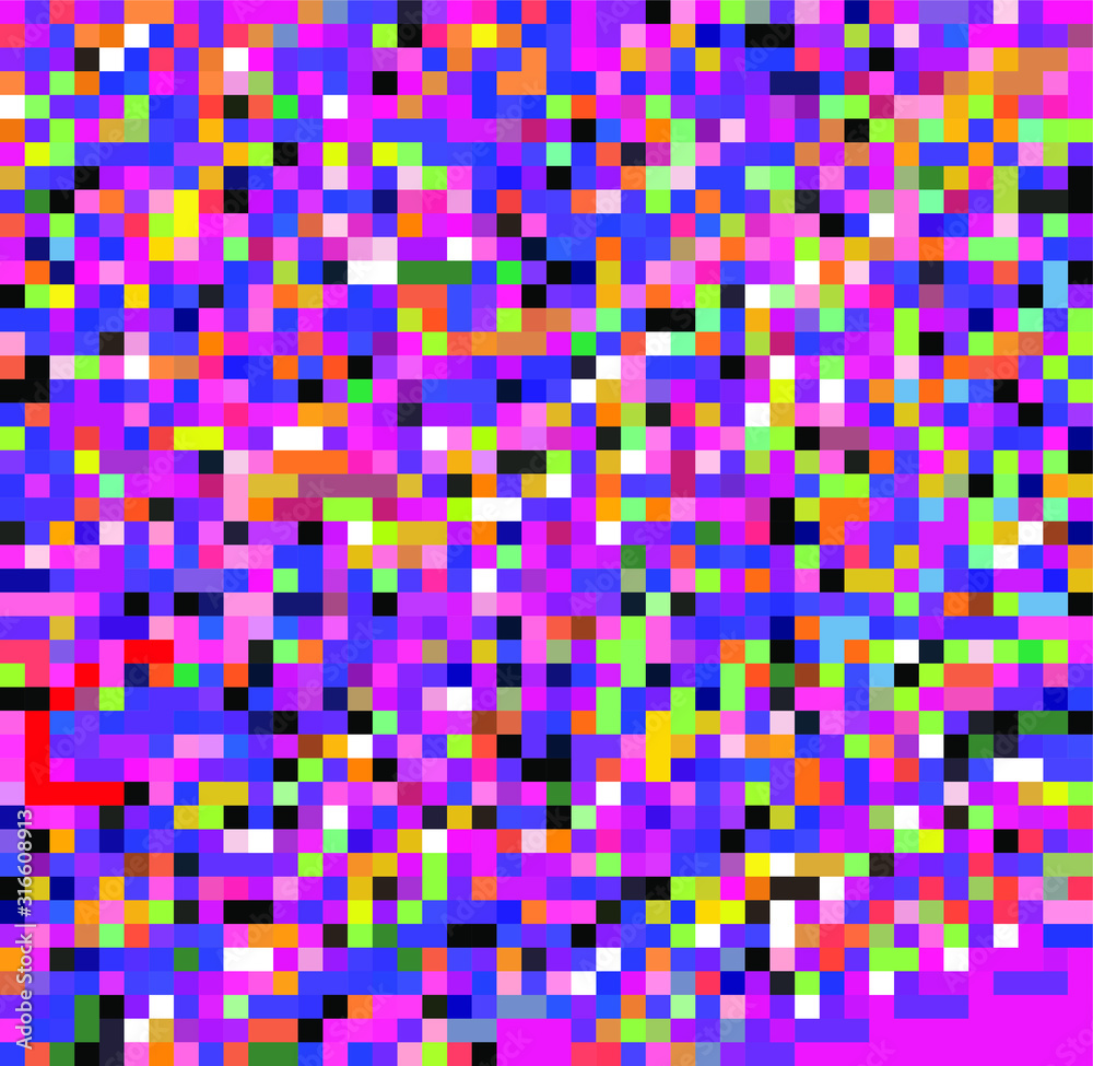Poster Abstract webpunk and vaporwave style background with pixelated glitched screen. Generative computer art.