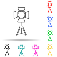 Obraz premium light for photography multi color style icon. Simple thin line, outline vector of spotlight icons for ui and ux, website or mobile application