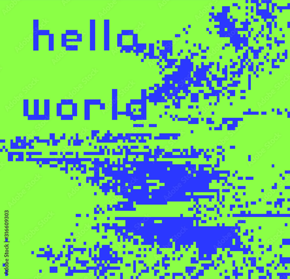 Poster Abstract webpunk and vaporwave style background with pixelated glitched screen. Generative computer art.